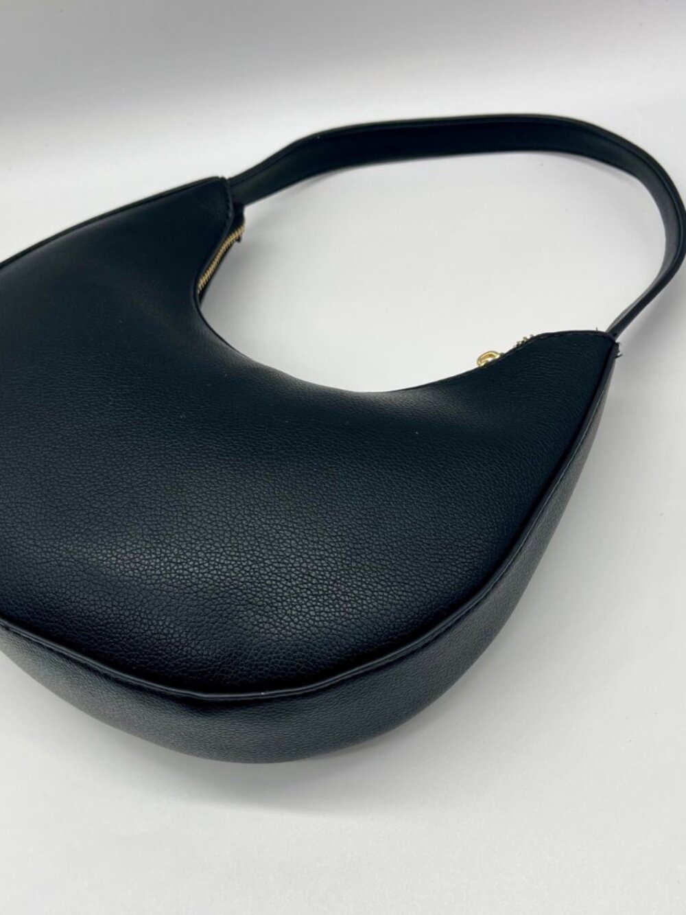 Like Dreams Black Vegan Leather Half Moon Shoulder Bag - Picture 9 of 11